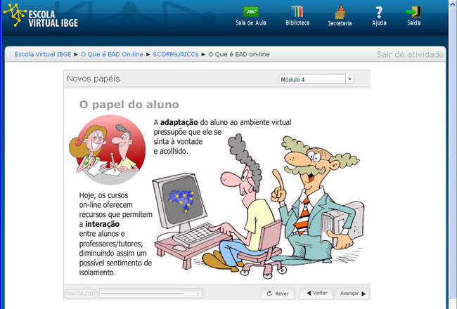 Tela da Escola Virtual IBGE