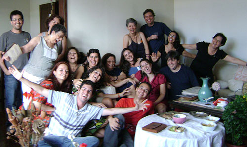 Comemoração de final de ano na casa de Anamaria de Moraes